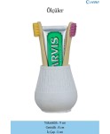 Diş Fırçalığı Tezgah Üstü Beyaz Renk Diş Fırçası Standı Vazo Model